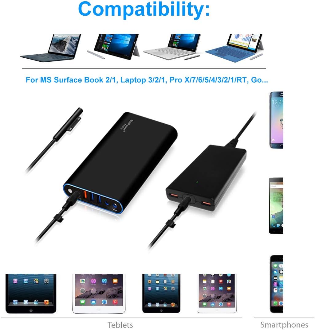 BatPower ProE 2 ES7B 98Wh MS Surface Power Bank for Surface Pro X 8 7 6 5 4 3 2 RT Go Surface Book 3 2 1 External Battery Surface Laptop 4 3 2 1