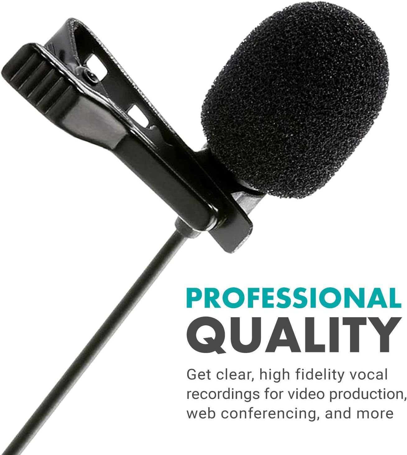 Movo M1 USB Lavalier Lapel Clip-on Omnidirectional Computer Microphone for Laptop, PC and Mac, Perfect Podcasting, Gaming
