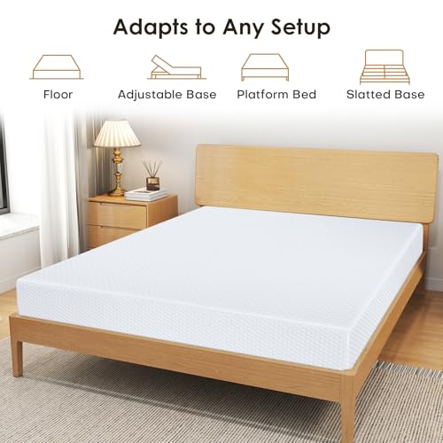 10 Inch Full Size Mattress with Gel Cooling Memory Foam, High-Density Base Foam Mattress with Removable Washable Cover, Certified Safe Foams & Fabric