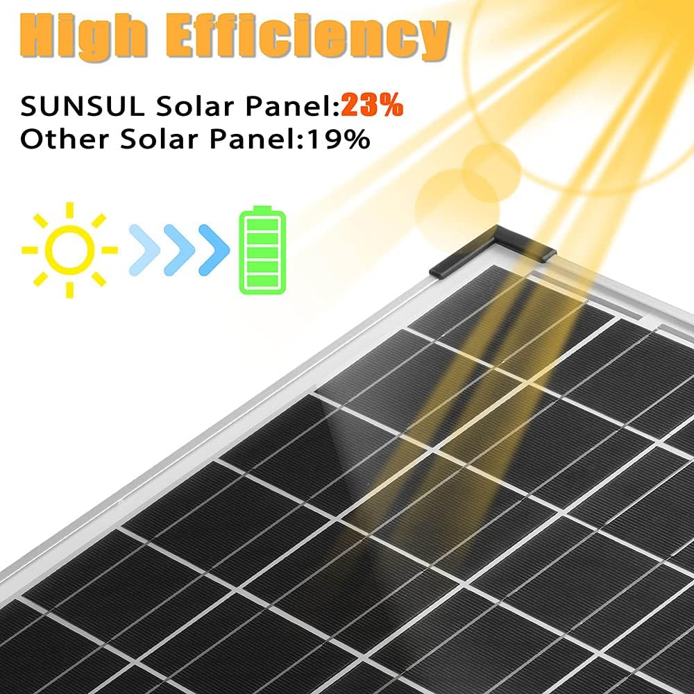 SUNSUL 30 Watt 12V Solar Panel Kit Battery Maintainer Trickle Charger
