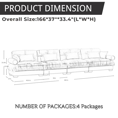 130" Modular Sectional Sofa,Velvet Upholstered Couches for Living Room,3 Seater Green Sofa Couch with Movable Ottoman
