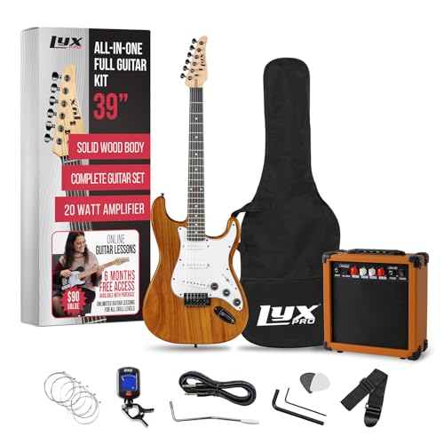 LyxPro Electric Guitar 39" inch Complete Beginner Starter kit Full Size with 20w Amp, Package Includes All Accessories, Digital Tuner, Strings, Picks