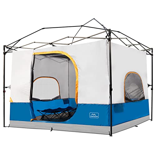 KAMPKEEPER Camping Inner Tent for Pop Up CanopyFully Vented Roof, Converts 10'x10' Straight Leg Canopy into Camping TentKhaki