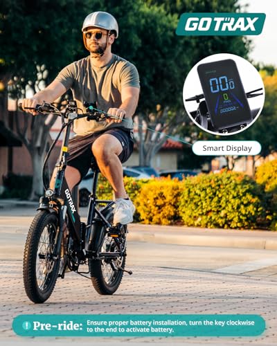 Gotrax 20" Folding Electric Bike with 55 Miles (Pedal-assist1) by 48V Battery, 20Mph Power by 500W, Smart LCD Display and 5 Pedal-Assist Levels