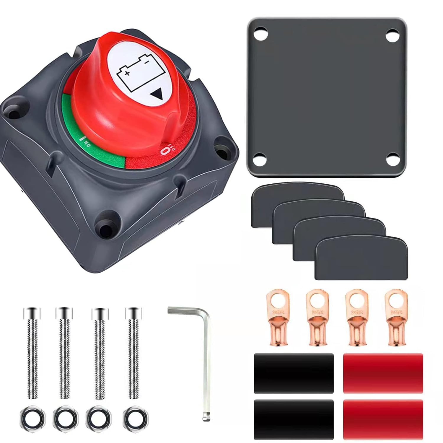 Akarado Battery Switch, 12-48 V Battery Power Cut Master Switch Disconnect Isolator for Car, Vehicle, RV and Boat (On/Off)