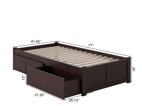 AFI Concord Platform Bed with Footboard & Storage Drawers