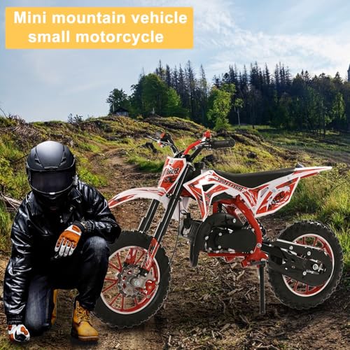 Kids' 50CC 2-Stroke Dirt Bike - Gas Powered Mini Motocross Bike, Up to 25 Mph, Weight Support Up to 330 LBS