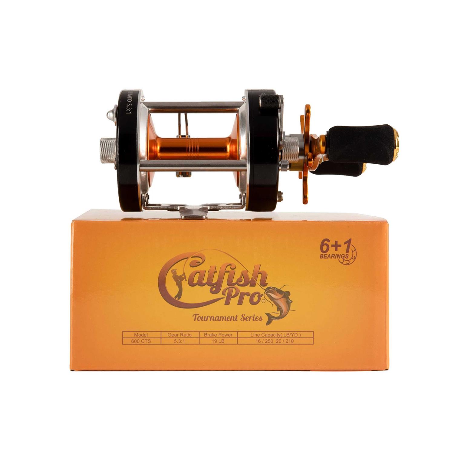 Catfish Pro Tournament Series Round Baitcasting Reel 600 CTS - Sports Supplies Online Store