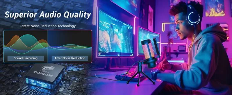 TONOR TC310 Gaming Mic, USB Microphone for PC, PS4, PS5, Cardioid Condenser Mic - Curated Treasures Market
