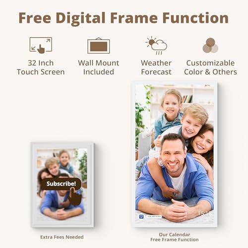 Dragon Touch 15.6" Digital Calendar Chore Chart – 1080P Full HD Interactive Touchscreen, Smart Family Planner