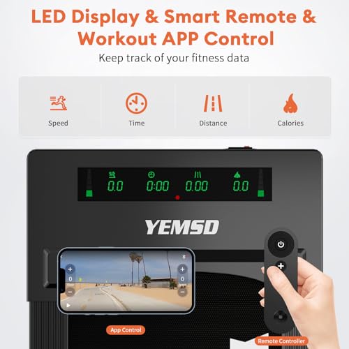 Walking Pad Treadmill, 2.5 HP Under Desk Treadmill for Home Office Walking Treadmill with LED Display,Remote Controller,330LBS Weight Capacity