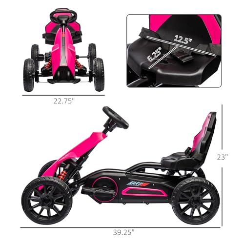 Aosom 12V Electric Go Kart for Kids, Outdoor Ride-On Toy with Forward Backward Drive & Adjustable Speed, Gift for Child 3-8 Years Old, White