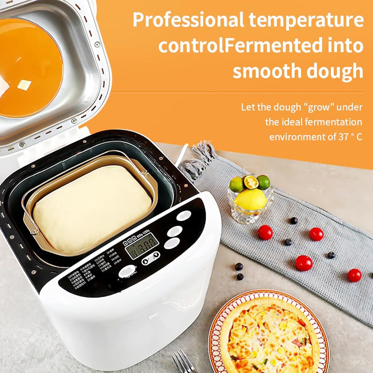 Bread Maker Machine with Gluten-Free Setting, 1.65LB 2.2LB Automatic Breadmaker with Homemade Cycle, 12 in 1 Bread Maker with Recipes