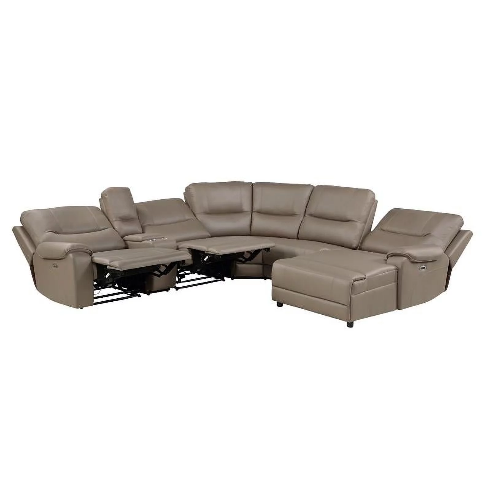 Lexicon LeGrande 6-Piece Right Chaise Modular Power Reclining Sectional in Brown