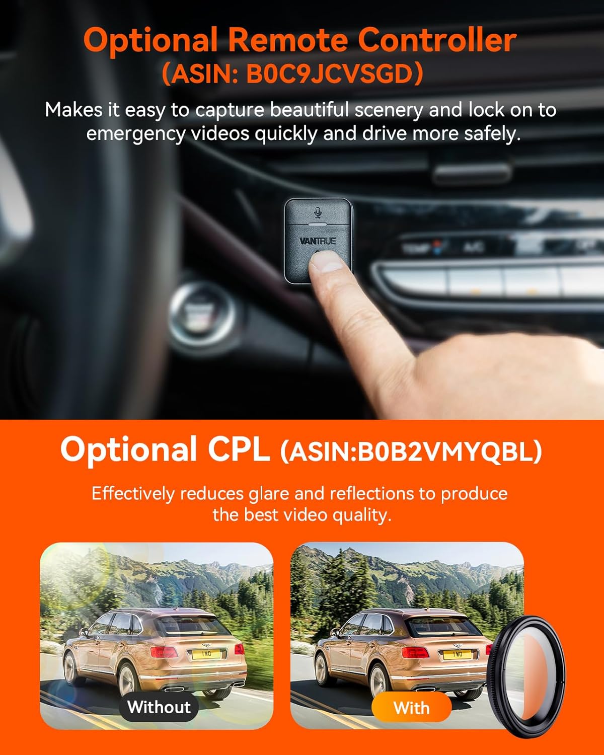 Vantrue N4 Pro 3 Channel 4K WiFi Dash Cam, STARVIS 2 IMX678 Night Vision, 4K+1080P+1080P Front Inside and Rear Triple Car Camera, Voice Control, GPS