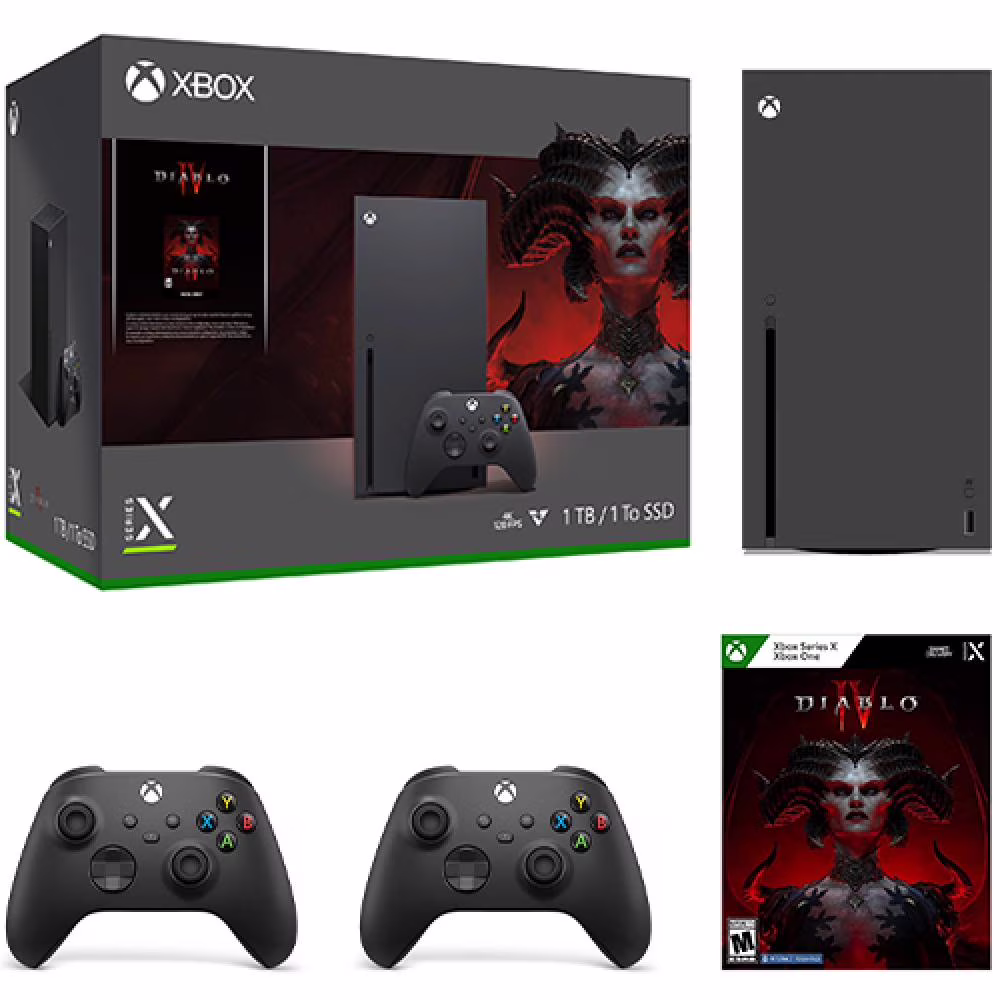 Xbox Series X Diablo IV Bundle with 1TB SSD &amp; Carbon Black Wireless Controller, 120 fps, 16GB RAM, 4K Gaming Experience