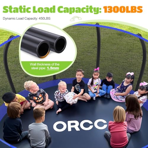 ORCC 1200LBS Weight Capacity Trampoline 16 15 14 12 10 8FT Outdoor Yard Trampolines for Kids Adults Outdoor Yard Trampolines for Kids Adults