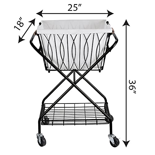 Artesa Verona Collapsible Laundry Cart with Basket