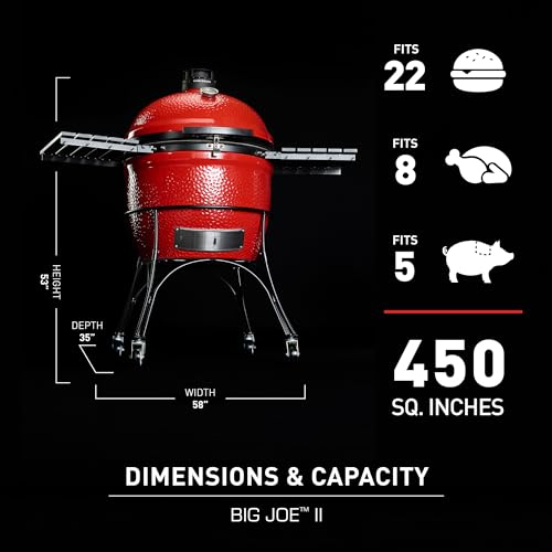 Kamado Joe Big Joe Series II 24-inch Ceramic Charcoal Grill and Smoker with Cart, Side Shelves