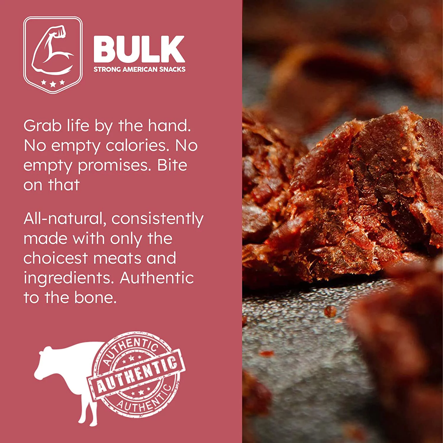 BULK Beef Jerky, Hot Flavor, 5 Pounds – Soft Meat Snack, Ready to Eat – 9g of Protein, Made with 100% Beef – Gluten Free, MSG Free, Nitrate Free