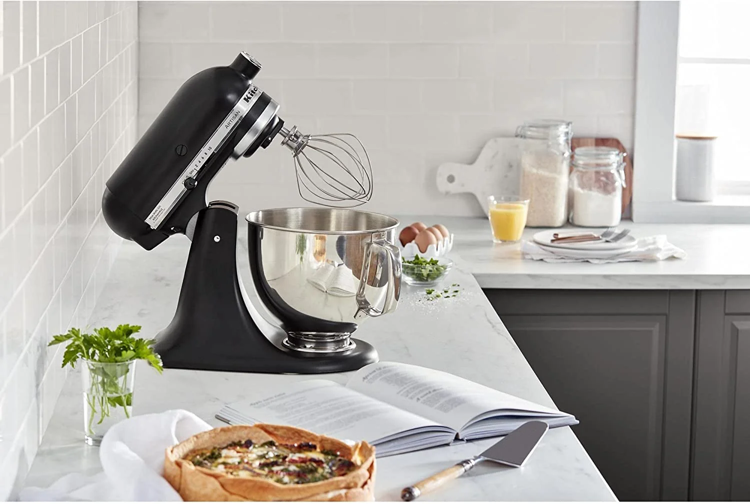 KitchenAid 5-Qt. Tilt-Head Stand Mixer KSM150PSBM Artisan Series  5 Quart  Black Matte