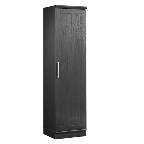 Sauder HomePlus Narrow Pantry Storage Cabinet Slim Single Door with Adjustable Shelves, Kitchen Laundry Bathroom Storage Cabinet, in Soft White
