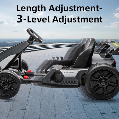 24V Electric Go Kart for Kids，Powerful Drift Kart with 2 * 150W Motors, Adjustable Seat