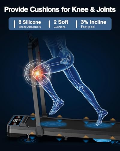 Incline Walking Pad Treadmill: [Voice Controlled] 2 in 1 Smart Treadmill with 300lbs Capacity Compatible with Wellfit Kinomap ZWIFT APP