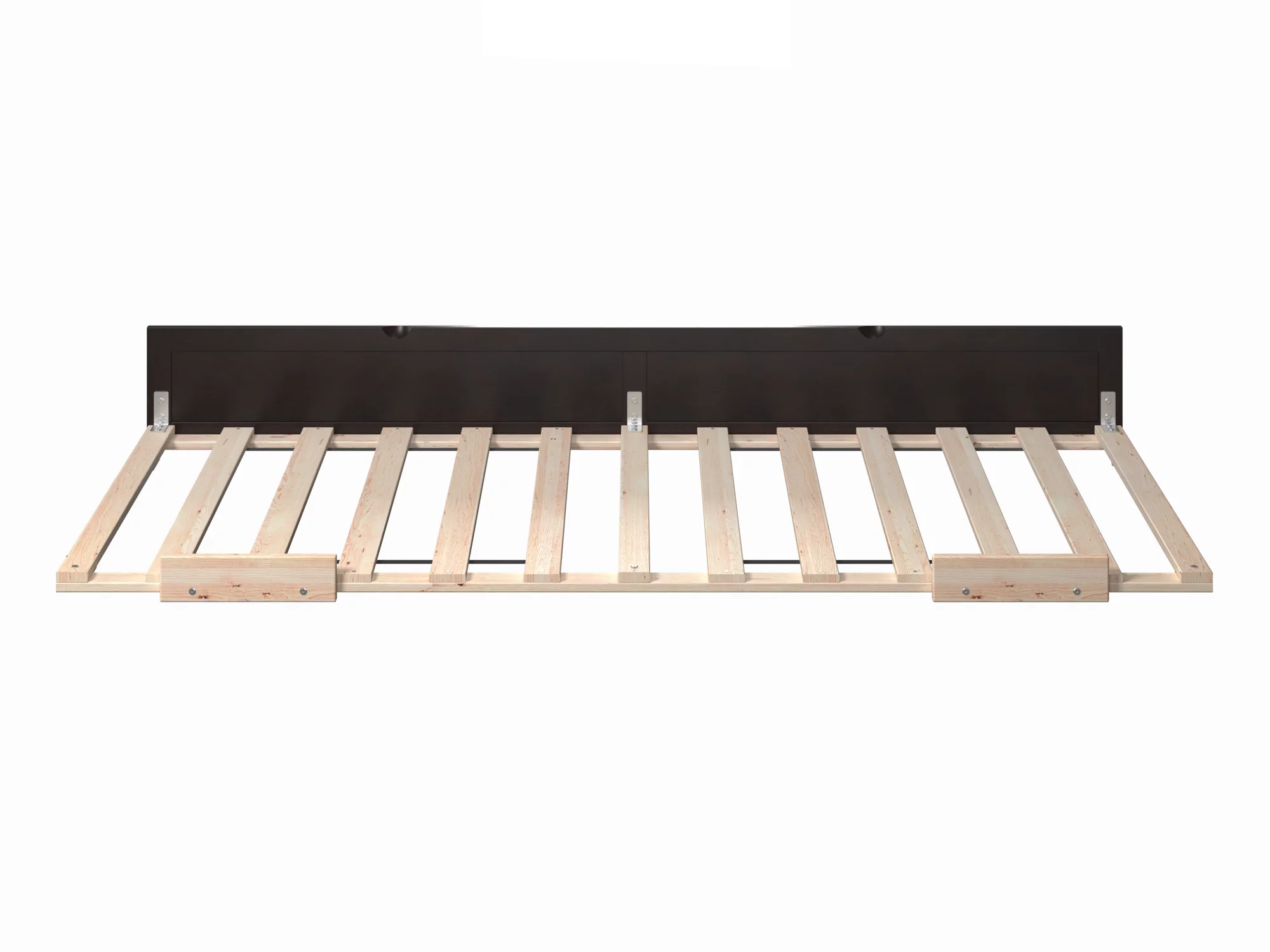 AFI Twin XL Roll Out Wood Trundle Bed Frame with Wooden Slat Supports, Espresso