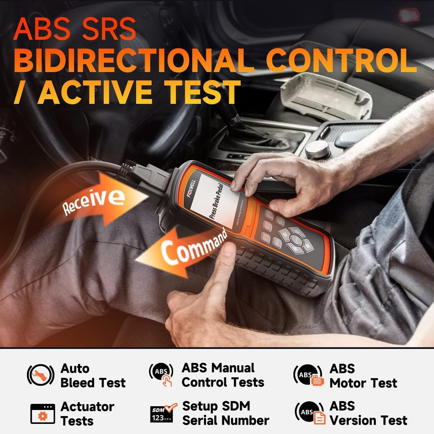 FOXWELL NT630 Plus OBD2 Scanner with ABS and SRS