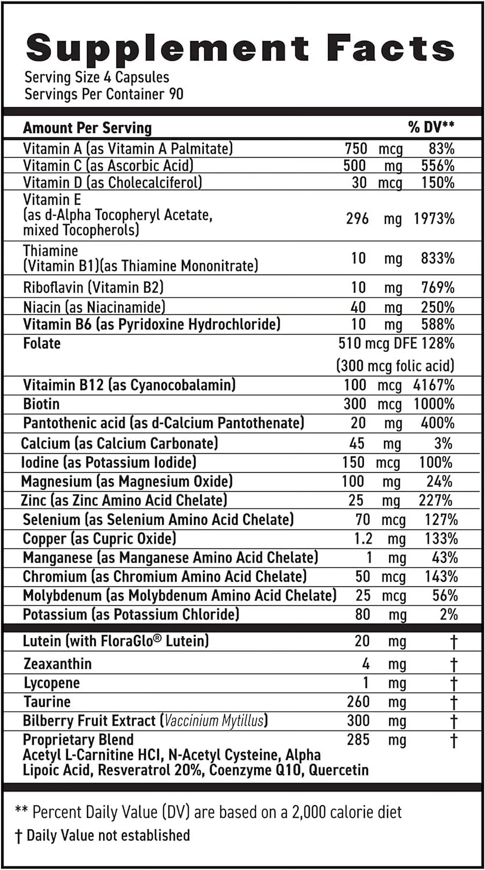 MaxiVision® AREDS 2 Whole Body Formula Eye Vitamins Lutein Zeaxanthin 360ct.