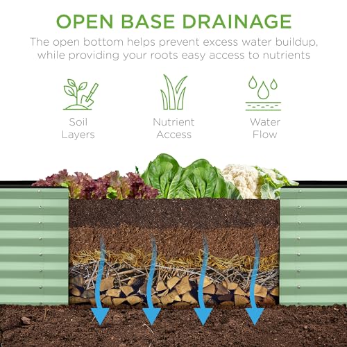 Best Choice Products 8x4x2ft Outdoor Metal Raised Garden Bed, Deep Root Planter Box for Vegetables, Flowers, Herbs