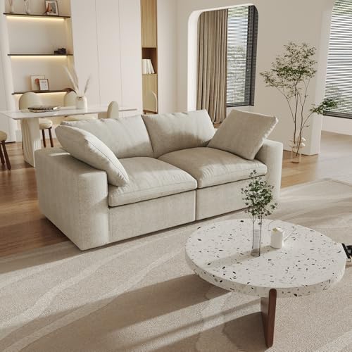 160.6" Cloud Couch Modular Sectional Sofa for Livingroom,Oversized Convertible Sofa with Storage Ottomans,6 Seat Wide Couches