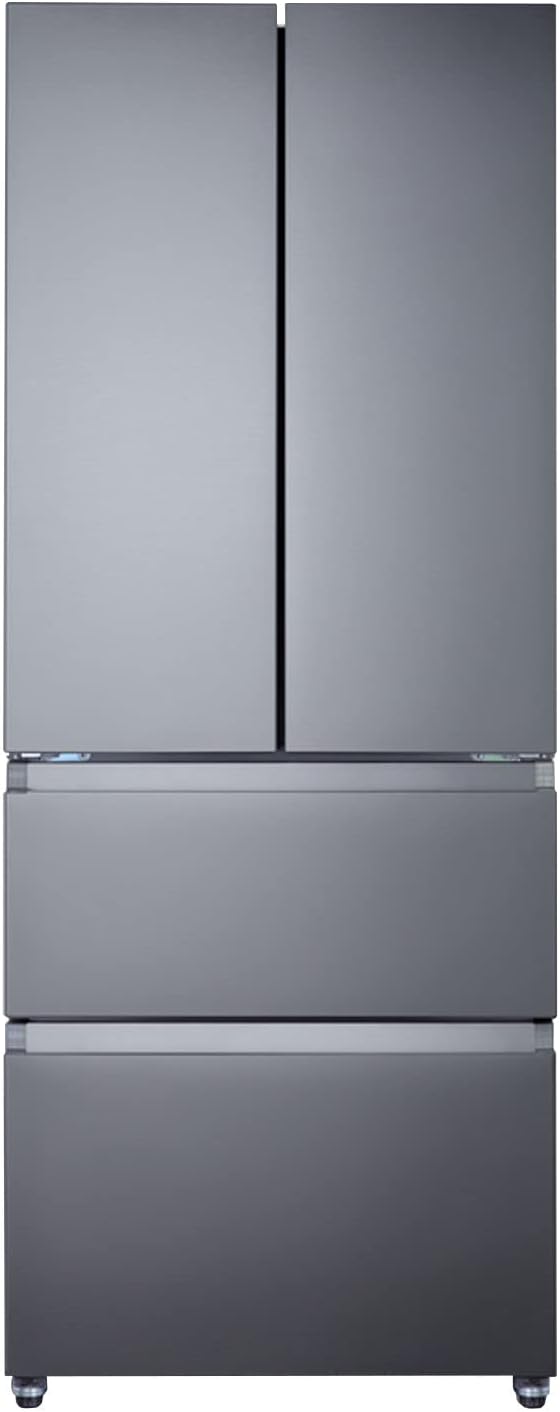 Summit Appliance FDRD152PL 27.5" Wide French Door Refrigerator-Freezer, Stainless Steel Look, Digital Controls, Interior LED Light, Open Door Alarm