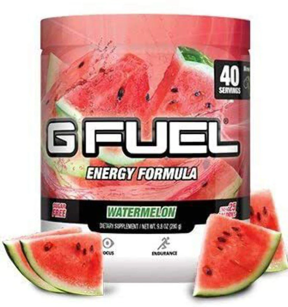 G fuel Watermelon Energy Powder, Sugar Free, Clean Caffeine Focus Supplement, Water Mix, Focus Amino, Vitamin + Antioxidants Blend