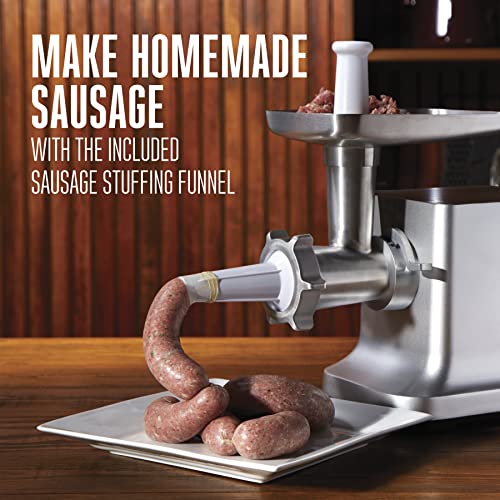 Weston Electric Meat Grinder & Sausage Stuffer, #12 750 Watt, 1 HP Motor, Grinds 4 lbs Per Minute, Includes Stainless Steel Grinding Plates