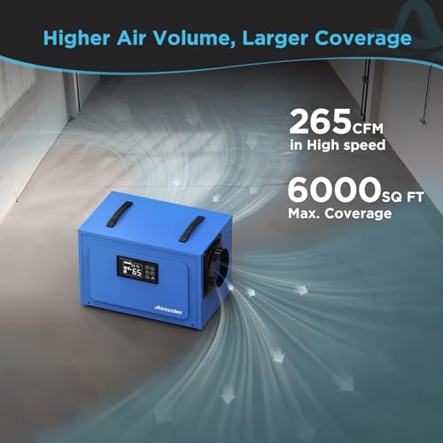 125 Pints Commercial Dehumidifier for Crawl Spaces & Basements with Drain Hose, Industrial Grade Water Damage Restoration for up to 6,000 sq ft