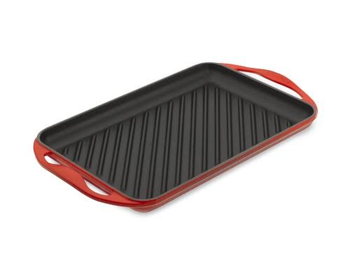 Le Creuset Cast Iron Rectangular Skinny Grill | Cerise
