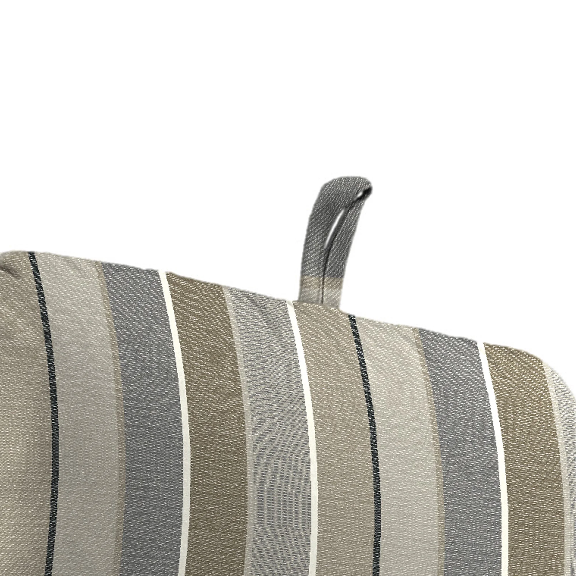 Jordan Manufacturing Sunbrella 45" x 22" Milano Char Gray Stripe Rectangular Outdoor Chair Cushion with Ties and Hanger Loop