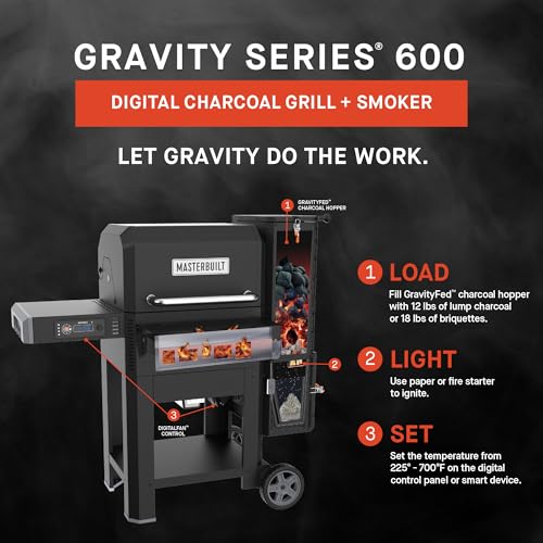 Masterbuilt? Gravity Series? 800 Digital Charcoal Grill, Griddle and Smoker with Digital Control