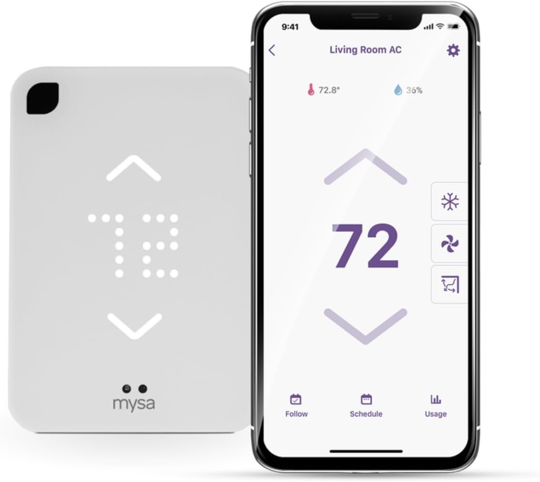 Mysa Smart Thermostat for Mini-Split AC/Heat Pumps | Smart Controller Replaces Remote | Easy Setup | Use w/HomeKit, Alexa