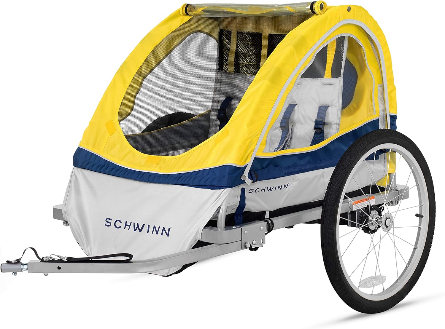 Schwinn Echo, and Trailblazer Child Bike Trailer, Single and Double Baby Carrier, Canopy, 16-20-inch Wheels