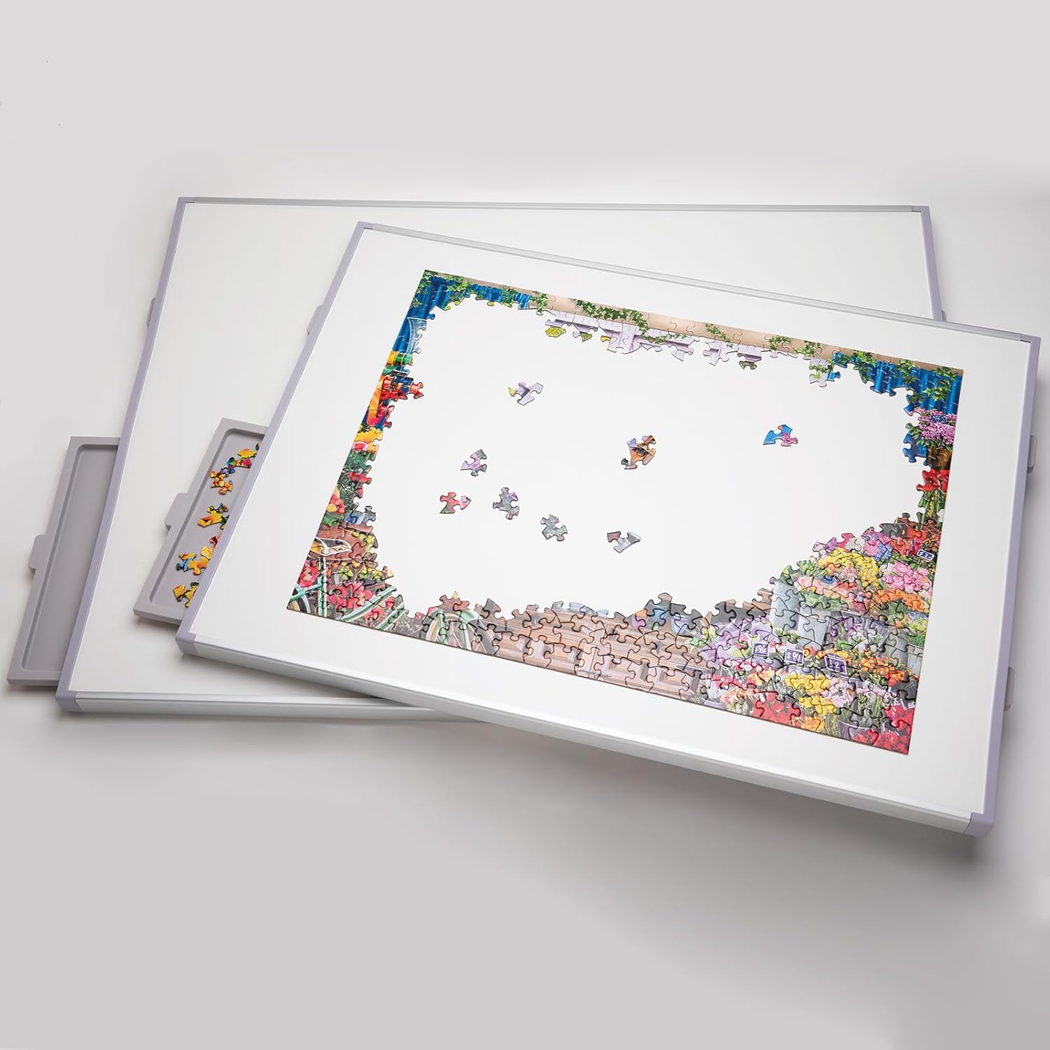 Bits and Pieces - 1500 Piece Puzzle Board with Drawers - Jumbo Pro Plateau
