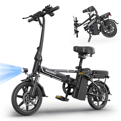 Electric Bike for Adults,14" Folding Ebike with Peak 750W Motor,Max 28/40 Miles Ranges up to 22 MPH.ebike with 499.2/749WH Removable Battery