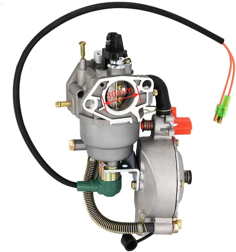 Generator Dual Fuel Carburetor Compatible with LPG CNG Conversion kit 4.5-5.5KW GX390 188F Manual Choke