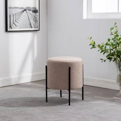 Degnan 16&& Round Standard Ottoman Mercury Row Body Fabric: Light Brown
