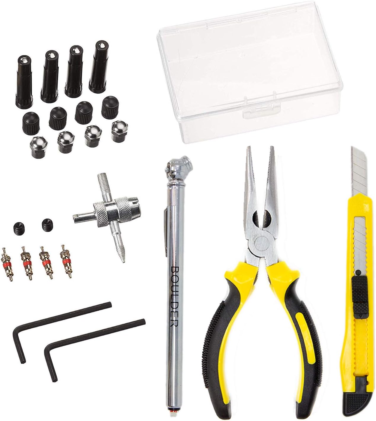 Boulder Tools - Heavy Duty Tire Repair Kit for Car, Truck, RV, SUV, ATV, Motorcycle, Tractor, Trailer. Flat Tire Puncture Repair Kit