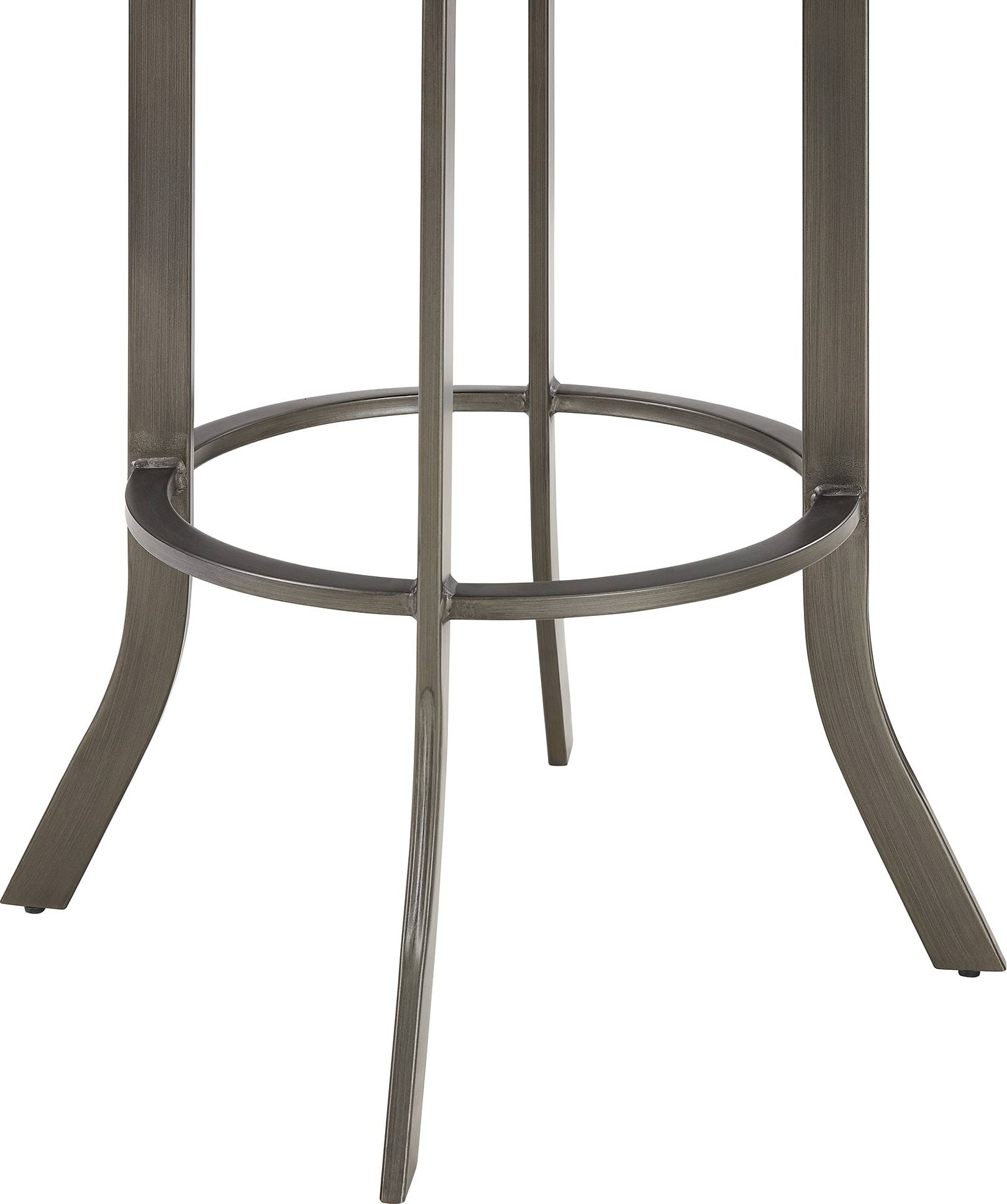 Armen Living Edy Mineral and Black Faux Leather 30x22 Swivel Bar Stool
