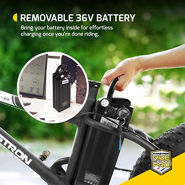 Swagtron EB-6 Bandit E-Bike 350W Motor, Power Assist, 4&rdquo; Tires, 20&rdquo; Wheels, Removable 36V Lithium Ion Battery, Dual Disc Brakes&ndash