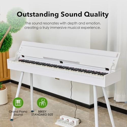 Digital Piano 88 Key Weighted Keyboard,Full-Size Desk Progressive Hammer-Action Electric Piano For Beginners, With Sheet Music Stand, Pedal